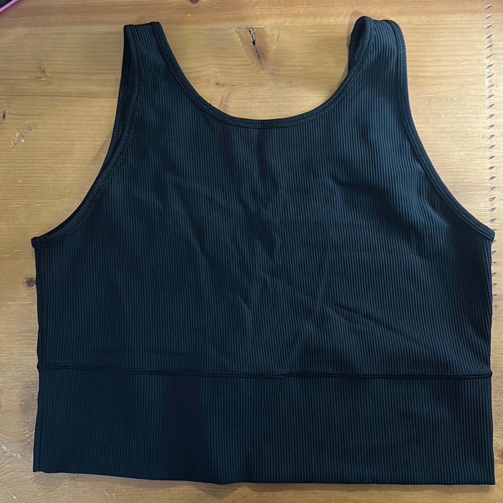 Lululemon Power Pivot Ribbed Tank Top Black Size 14